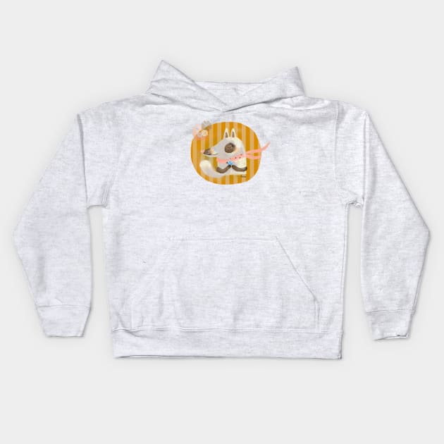 Pooka is a good wolf Kids Hoodie by Krize